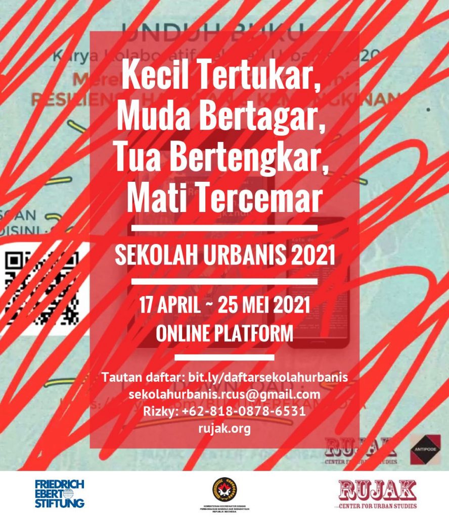 Disclaimer: Background gambar adalah dokumentasi pada saat peluncuran Buku “Merekam Kota Dalam Pandemi: Resiliensi, Harapan dan Kemungkinan” dimana terjadi serangan vandal grafiti (online) secara anonim.